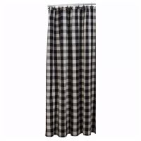 Rustic Black & Cream Checkered Shower Curtain