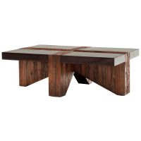 Rustic Chic Coffee Table - Ebony Mahogany - Natural Reclaimed Wood
