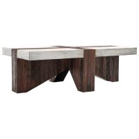 Rustic Chic Coffee Table - Antique White Distressed Mahogany - Stained Reclaimed Wood