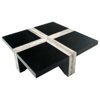 Rustic Chic Coffee Table - Ebony Mahogany - Urban Graphite Reclaimed Wood
