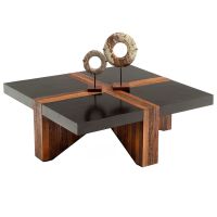 Rustic Chic Coffee Table - Ebony Mahogany - Natural Reclaimed Wood