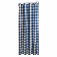 Rustic China Blue Checkered Shower Curtain