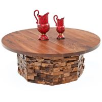Rustic Craftsman Teak Brick Coffee Table