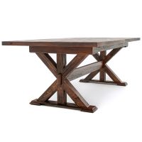Rustic Farmstead Gathering Dining Table - Blasted Alder - Rustic Redwood Finish