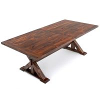 Rustic Farmstead Gathering Dining Table - Blasted Alder - Rustic Redwood Finish