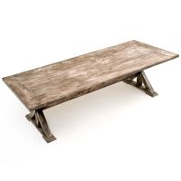 Rustic Farmstead Gathering Dining Table - Blasted Oak - Urban Graphite Finish