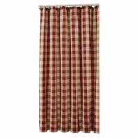 Rustic Garnet Checkered Shower Curtain