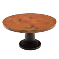 Rustic Hammered Copper Pedestal Coffee Table