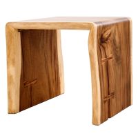 Rustic Hardwood Waterfall End Table