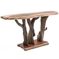 Rustic Juniper Sofa Table - Natural Black Walnut & Rustic Barnwood Juniper