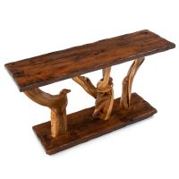 Rustic Juniper Sofa Table - Rustic Barnwood Blasted Alder & Natural Juniper