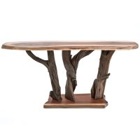 Rustic Juniper Sofa Table - Natural Black Walnut & Rustic Barnwood Juniper