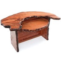 Rustic Live Edge Curved Redwood Slab Bar