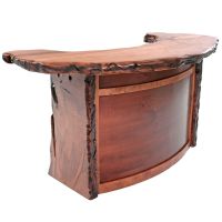 Rustic Live Edge Curved Redwood Slab Bar