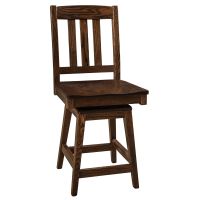 Rustic Lodge Single Bend Bar Stool - Swivel