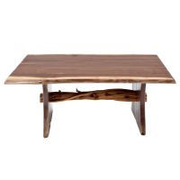 Rustic Log Trestle Cocktail Table