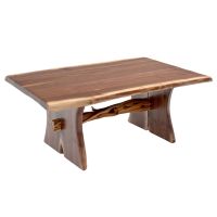 Rustic Log Trestle Cocktail Table