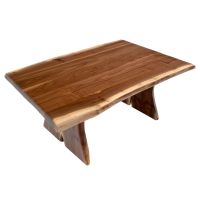 Rustic Log Trestle Cocktail Table