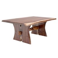 Rustic Log Trestle Cocktail Table