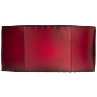 Rustic Rawhide Drum Lampshade shown in Amber
