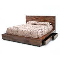 Rustic Reclaimed Strip 4 Drawer Platform Bed