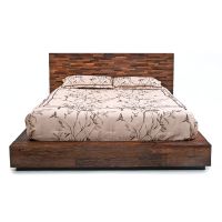 Rustic Reclaimed Strip 4 Drawer Platform Bed