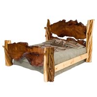 Rustic Redwood & Juniper Log Bed