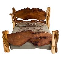 Rustic Redwood & Juniper Log Bed
