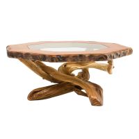 Rustic Redwood & Juniper Octagon Coffee Table