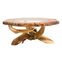 Rustic Redwood & Juniper Octagon Coffee Table