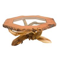Rustic Redwood & Juniper Octagon Coffee Table