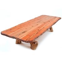 Rustic Redwood Natural Edge Dining Table