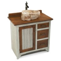 Rustic Reflections Barnwood Vanity - Farmhouse White