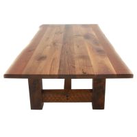 Rustic Timber Dining Table - Live Edge Black Walnut Tabletop - Natural Clear Tabletop Finish