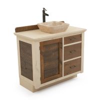 CUSTOM - Rustic Antiqued Farmhouse Vanity - 36" Sink Center w/ Custom Drawers (Standard 36" & 42" Sink Center vanities come w/ no working drawers)