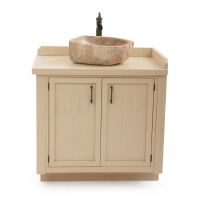 Rustic Antiqued Cedar Shake Barnwood Vanity - 36" Sink Center