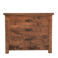 Rustic Brick in the Wall 3 Drawer Barnwood Chest