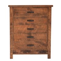 Rustic Brick in the Wall 5 Drawer Barnwood Chest
