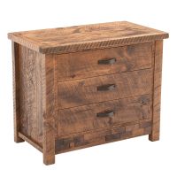 Rustic Brick in the Wall 3 Drawer Barnwood Chest