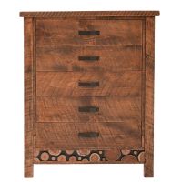 Rustic Campfire 5 Drawer Barnwood Chest