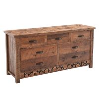 Rustic Campfire 7 Drawer Barnwood Dresser