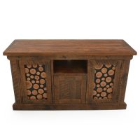Rustic Campfire Barnwood TV Stand