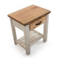 Rustic Chevron Cottage 1 Drawer Barnwood Nightstand