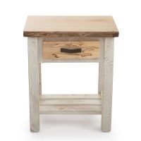 Rustic Chevron Cottage 1 Drawer Barnwood Nightstand