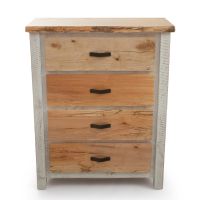 Coastal Chevron Cottage 4 Drawer Barnwood Chest