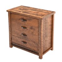 Rustic Corrugated 4 Drawer Barnwood Chest