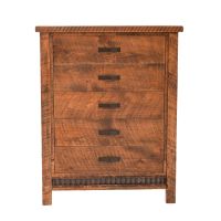 Rustic Corrugated 5 Drawer Barnwood Chest