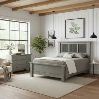 Corrugated Barnwood Bed: Some lifestyle images are created with AI for visualization purposes. Crafted from natural solid wood, each piece is unique and will vary.