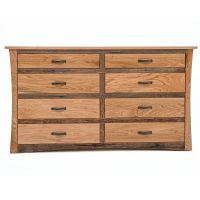 Rustic Craftsman Farm Style Eight Drawer Dresser