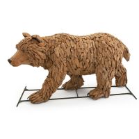 Rustic Driftwood Walking Grizzly Bear